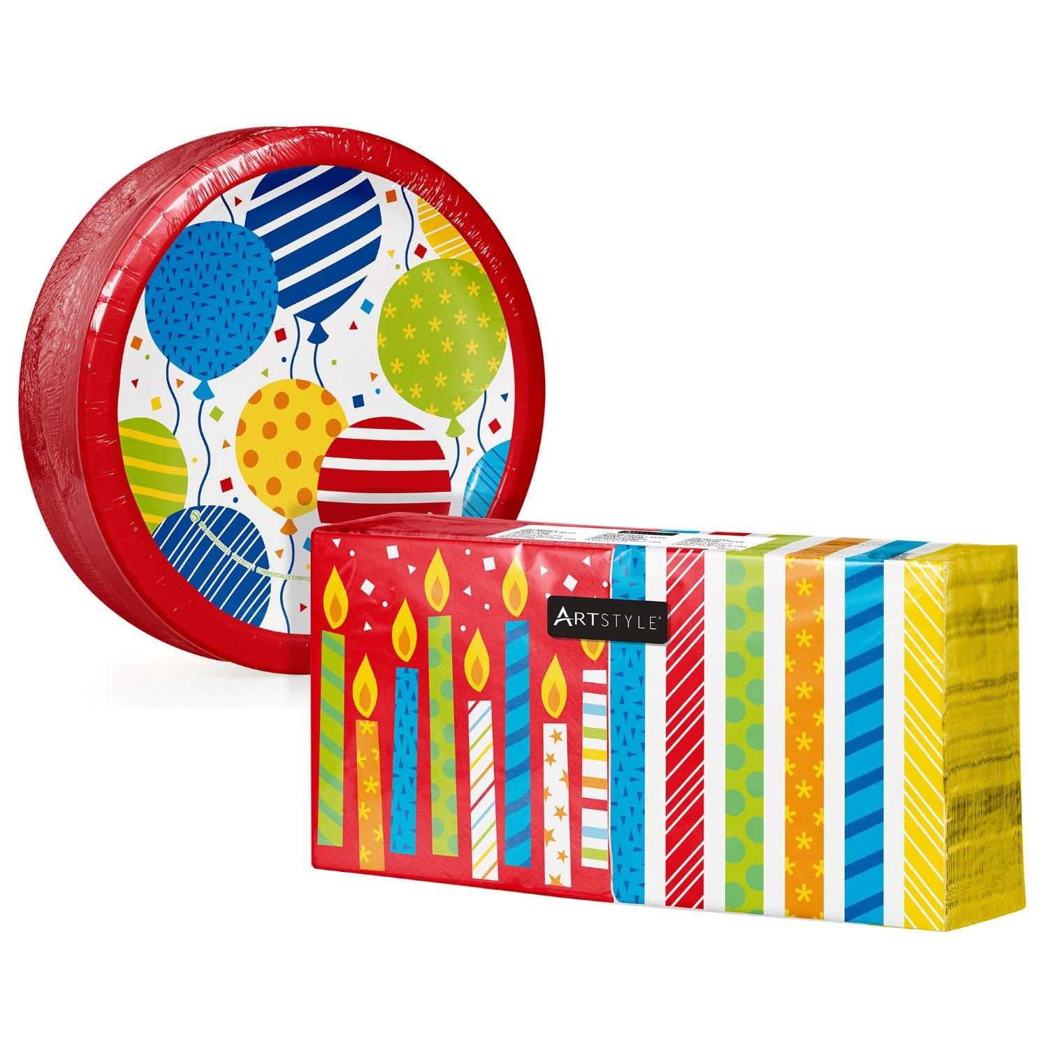 Artstyle Birthday Paper Plates & Napkins Kit – 285 Count