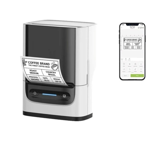 Nelko PM220 Bluetooth Label Printer with 50x30mm 100pcs Roll - White