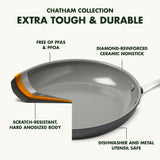 GreenPan Chatham Hard Anodized Ceramic Nonstick Fry Pan Set, 8" & 10"