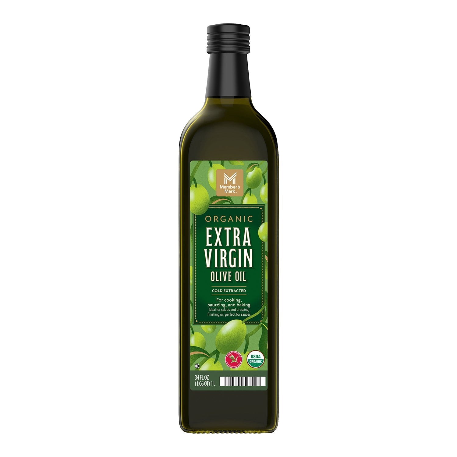 Member's Mark Organic Extra Virgin Olive Oil, 34 fl. oz. Glass Bottle