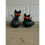 Member's Mark Pre-Lit Pumpkin Cats, Set of 2
