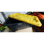 Member's Mark 40 Gallon Heavy-Duty Black and Yellow Storage Tote, 22.0" D x 38.2" W x 16.4" H, 1 pack or 2 pack