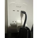 Tech Squared USB Wall Outlet Expander with Built in Retractable Cable