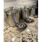 Tramontina 6-Piece Stainless Steel Covered Canister Set with Measuring Scoops