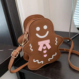 🎃 Women’s Unique Niche Shaped Bag – Gingerbread Man Cookie Person Crossbody 🍪