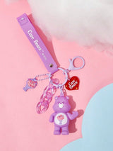 💜🧸 Care Bears Purple 3D Bag Charm Keychain – Cute Cartoon Accessory 🧸💜