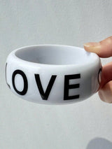 🤍🖤 Retro Black & White LOVE Geometric Wide Bracelet