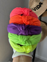 🌈✨ Neon Knot Headbands Set Bright Pink Orange Green Purple NWT Cute Fun