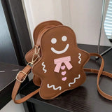 🎃 Women’s Unique Niche Shaped Bag – Gingerbread Man Cookie Person Crossbody 🍪