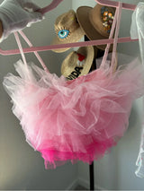 Sugar Thrillz Pink Ruffle Crop Top Set Gloves Scarf NWT Medium