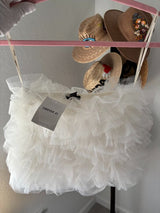 NWT Forever 21 Vanilla Tulle Ruffle Tube Top Size M