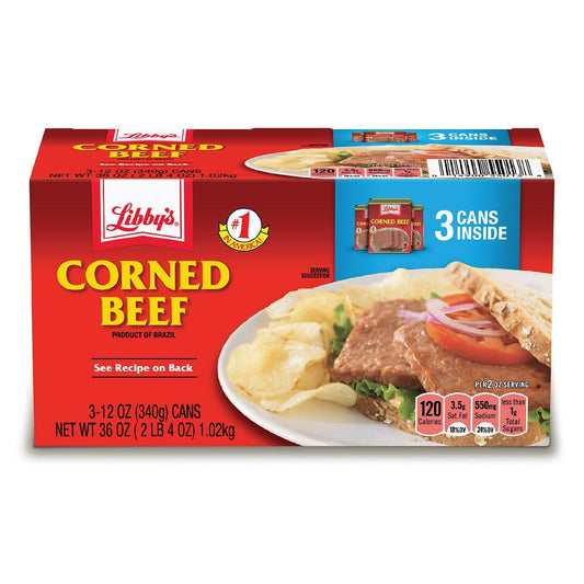 Libby's Corned Beef Fully Cooked 12 oz Cans, 3 Pack