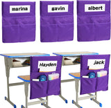 1/18 Pack Chairback Buddy Pocket Organizer for K-2 Classrooms Purple