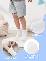 Kids’ White Low-Cut Athletic Socks 15 Pairs Ages 8–10