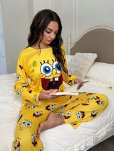 SpongeBob Women’s Yellow Pajama Set – Size Small