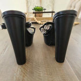 💎 Black Rhinestone Platform Chunky Heel Mules Sz 7.5/8 EU39