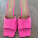 💖👠 Extreme Square Toe Mule Heels Pink US 8 EU 39 UK 6