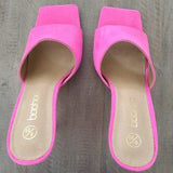 💖👠 Extreme Square Toe Mule Heels Pink US 8 EU 39 UK 6