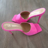 💖👠 Extreme Square Toe Mule Heels Pink US 8 EU 39 UK 6