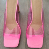 💖👠 ASOS DESIGN Heaven Pink Square Toe Mules US 8 EU 39