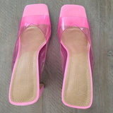 💖👠 ASOS DESIGN Heaven Pink Square Toe Mules US 8 EU 39