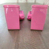 💖👠 ASOS DESIGN Heaven Pink Square Toe Mules US 8 EU 39