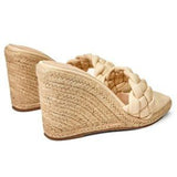 🌴🤎 Braided Espadrille Wedge Slide Sandals – Apricot | Women's US Size 8