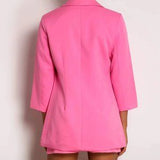 💗 NWT Pink Blazer & O-Ring Shorts Set – Size XL Chic Elegant Suit