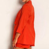 🧡 NWT Neon Orange Blazer & Shorts Set – Size XL Bold Elegant Suit