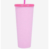 🎀💖 Barbie Pink Pyramid Acrylic Travel Cup w/ Lid & Reusable Straw 💖🎀