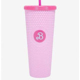 🎀💖 Barbie Pink Pyramid Acrylic Travel Cup w/ Lid & Reusable Straw 💖🎀
