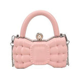 👑 Princess Pink Mini Crossbody Bag Thick Chain Designer Handbag ✨ Pearl Detail