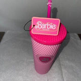 🎀💖 Barbie Pink Pyramid Acrylic Travel Cup w/ Lid & Reusable Straw 💖🎀