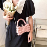 👑 Princess Pink Mini Crossbody Bag Thick Chain Designer Handbag ✨ Pearl Detail