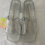 Barbie Glitter Jelly Block Heels ✨ Clear Platform Size 8 US 💖