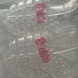 💕 Barbie Clear Jelly Sandals Size 8 Strappy Caged Summer Shoes