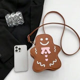 🎃 Women’s Unique Niche Shaped Bag – Gingerbread Man Cookie Person Crossbody 🍪