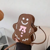 🎃 Women’s Unique Niche Shaped Bag – Gingerbread Man Cookie Person Crossbody 🍪