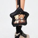 Kawaii Bear Print Cute Backpack for Women 🎒🐻