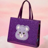 Purple Care Bears Cartoon Handbag – Cute & Fun Bag 🐻💜