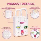 White Miniso Powerpuff Girls Small Handbag – Cute Cartoon Square Bag 🤍💗✨