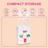 White Miniso Powerpuff Girls Small Handbag – Cute Cartoon Square Bag 🤍💗✨