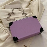 Purple Radio Handbag 🎵 Box Bag Mini Purse ✨ Turn-Lock Chain Strap 💜