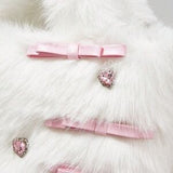 Pink Kawaii Plush Bag 🎀 Bow Accent Fashion Shoulder Square Bag 💖