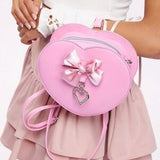 Pink Bow & Heart Backpack 🎀💖 Small Fashion School Bag ✨