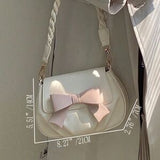 White Bow Saddle Bag 🤍🎀 Ruched Mini Chain Purse Cute Chic ✨