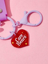 💜🧸 Care Bears Purple 3D Bag Charm Keychain – Cute Cartoon Accessory 🧸💜