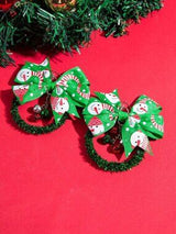 Cute Santa Claus Bow Christmas Earrings Colorful Holiday Party Jewelry