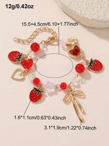 Cute Cherry Strawberry Bow Heart Flower Bracelet Women Jewelry