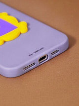 Purple Semi 3D Graphic Phone Case iPhone 15 Plus TPU Women Case